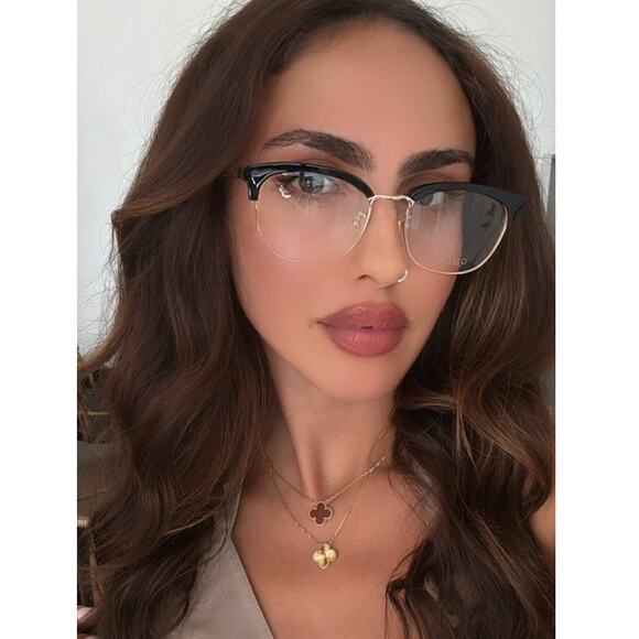 NEW Gucci GG0698OA Black Gold Eyeglasses Frames - Picture 1 of 10
